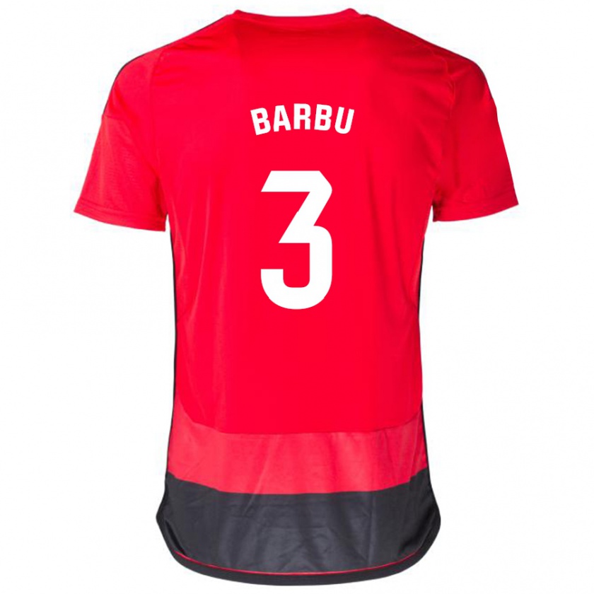 Kandiny Mujer Camiseta Álex Barbu #3 Negro Rojo 1ª Equipación 2023/24 La Camisa Chile