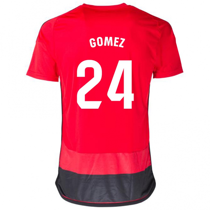 Kandiny Mujer Camiseta Jonathan Gómez #24 Negro Rojo 1ª Equipación 2023/24 La Camisa Chile