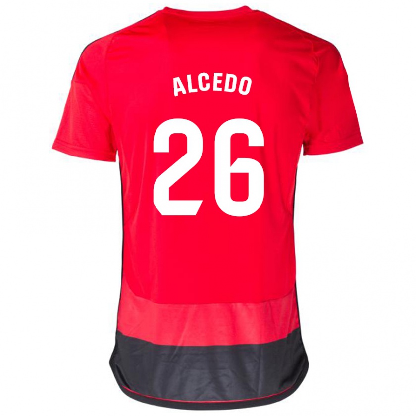 Kandiny Mujer Camiseta Juan María Alcedo #26 Negro Rojo 1ª Equipación 2023/24 La Camisa Chile