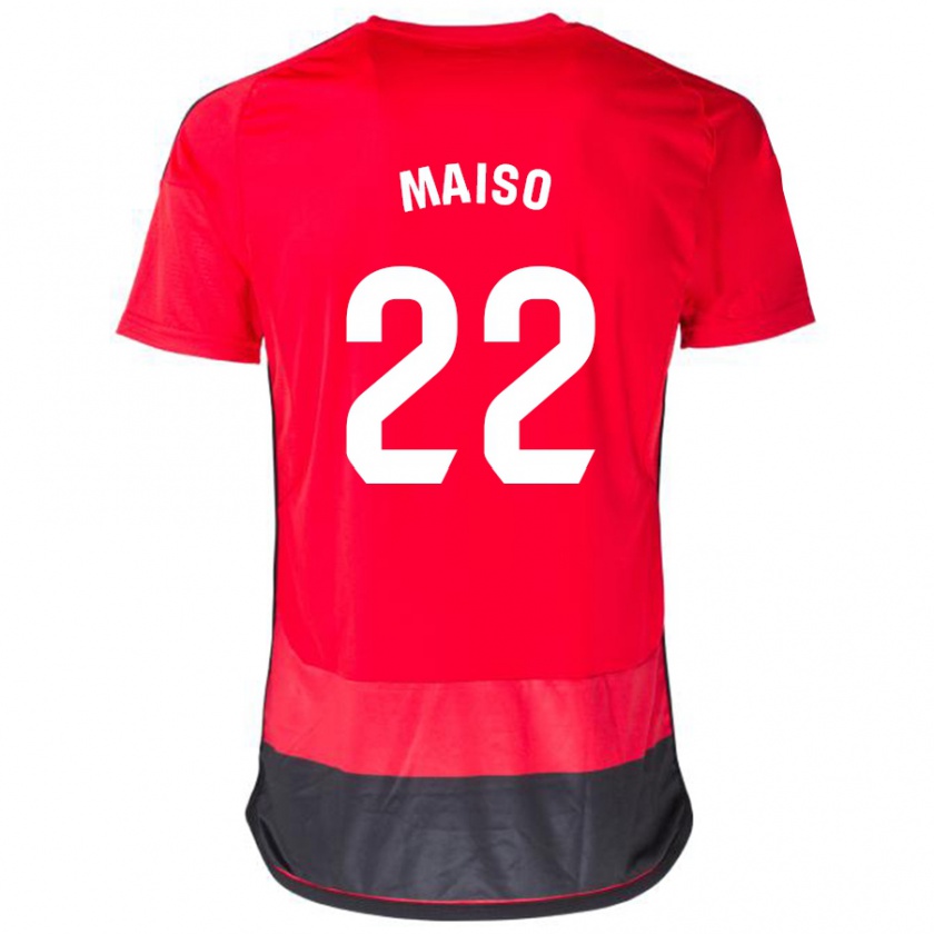 Kandiny Mujer Camiseta Álvaro Maiso #22 Negro Rojo 1ª Equipación 2023/24 La Camisa Chile