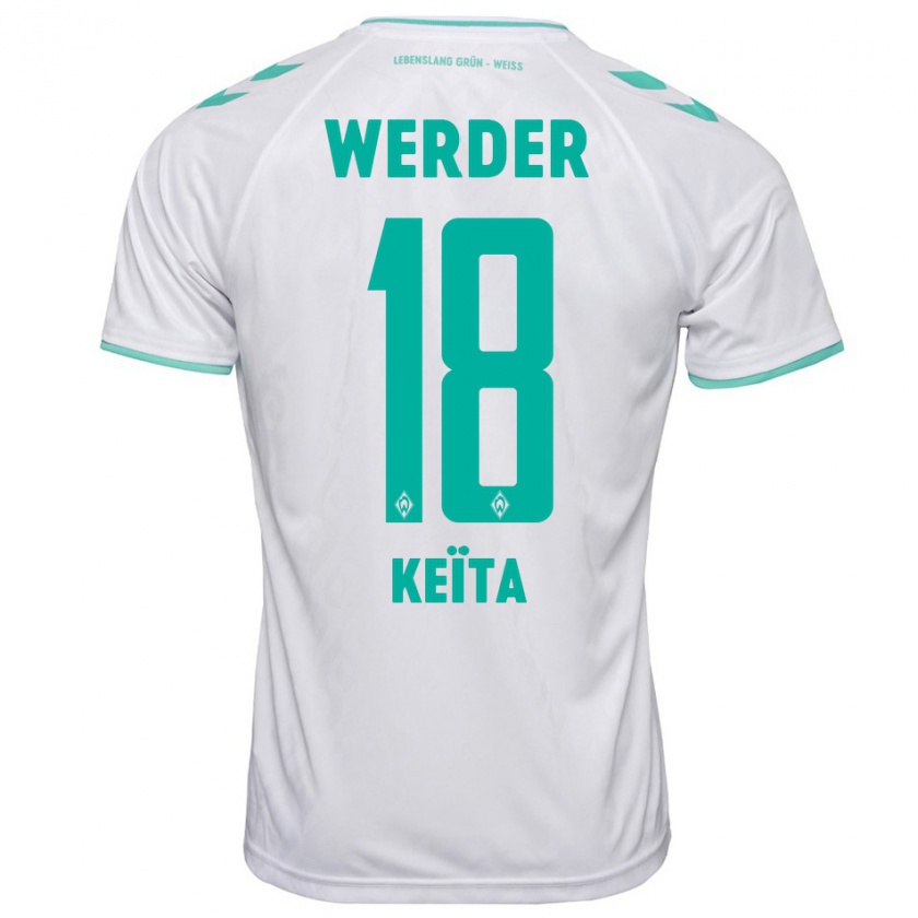 Kandiny Mujer Camiseta Naby Keïta #18 Blanco 2ª Equipación 2023/24 La Camisa Chile