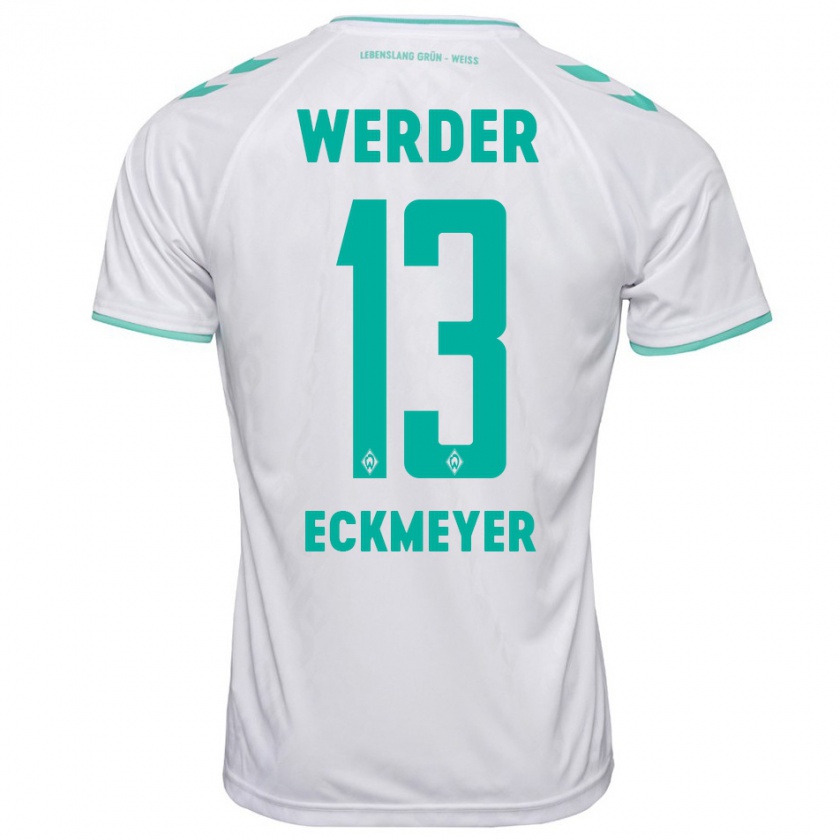 Kandiny Mujer Camiseta Tjark Eckmeyer #13 Blanco 2ª Equipación 2023/24 La Camisa Chile