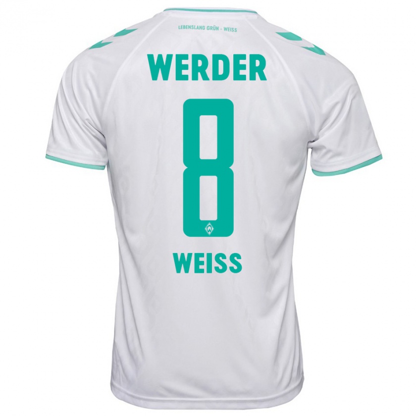 Kandiny Mujer Camiseta Michelle Weiss #8 Blanco 2ª Equipación 2023/24 La Camisa Chile