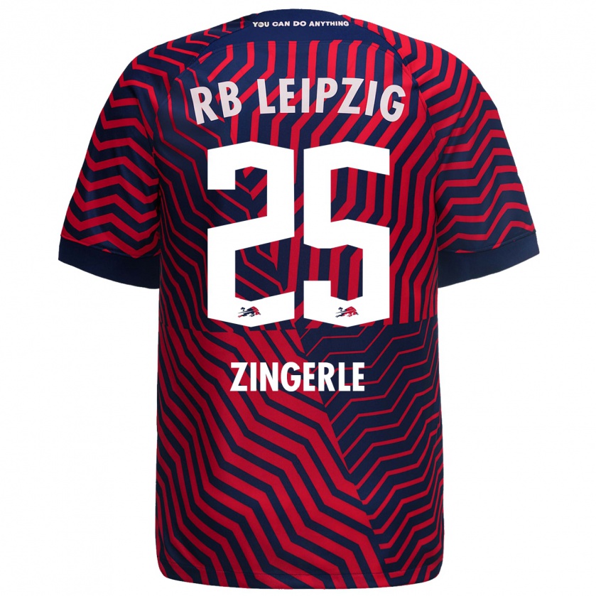 Kandiny Mujer Camiseta Leopold Zingerle #25 Azul Rojo 2ª Equipación 2023/24 La Camisa Chile