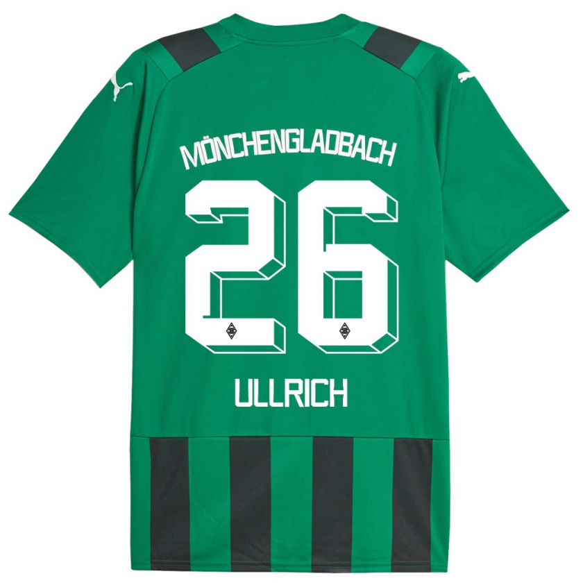 Kandiny Mujer Camiseta Lukas Ullrich #26 Verde Negro 2ª Equipación 2023/24 La Camisa Chile