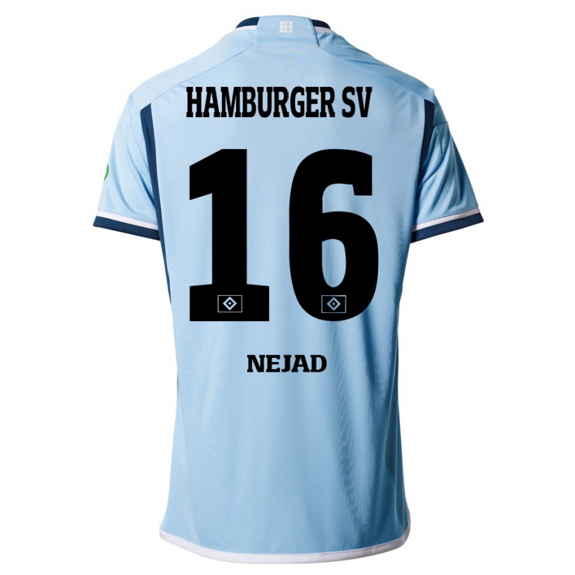 Kandiny Mujer Camiseta Milad Nejad #16 Azul 2ª Equipación 2023/24 La Camisa Chile