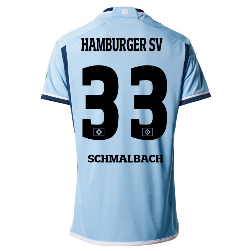 Kandiny Mujer Camiseta Sebastian Schmalbach #33 Azul 2ª Equipación 2023/24 La Camisa Chile