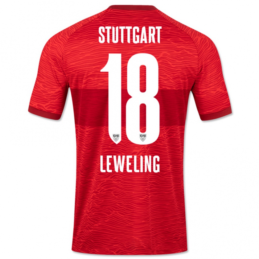 Kandiny Mujer Camiseta Jamie Leweling #18 Rojo 2ª Equipación 2023/24 La Camisa Chile