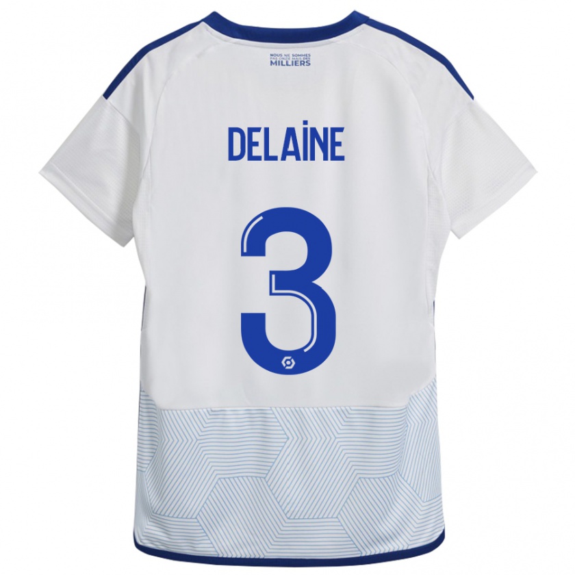 Kandiny Mujer Camiseta Thomas Delaine #3 Blanco 2ª Equipación 2023/24 La Camisa Chile