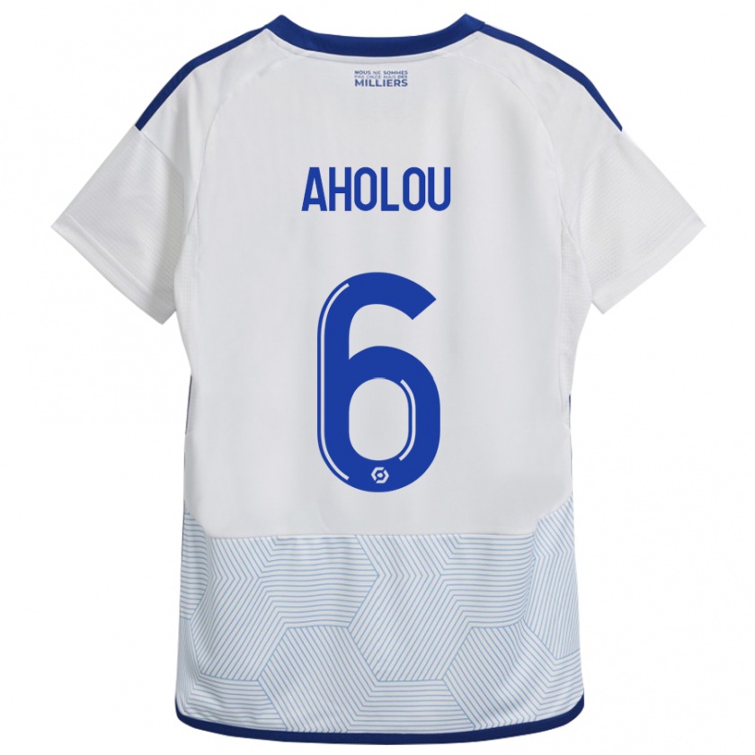 Kandiny Mujer Camiseta Jean-Eudes Aholou #6 Blanco 2ª Equipación 2023/24 La Camisa Chile