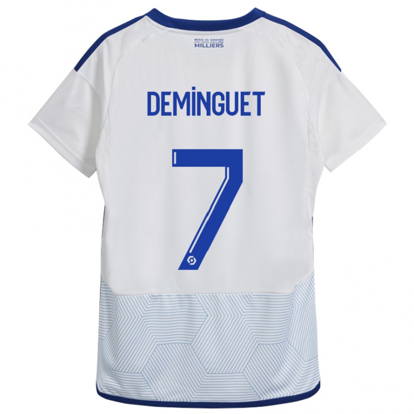 Kandiny Mujer Camiseta Jessy Deminguet #7 Blanco 2ª Equipación 2023/24 La Camisa Chile