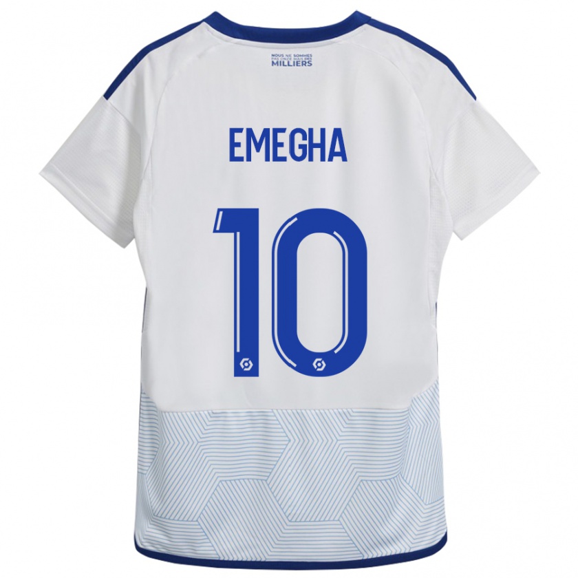 Kandiny Mujer Camiseta Emanuel Emegha #10 Blanco 2ª Equipación 2023/24 La Camisa Chile