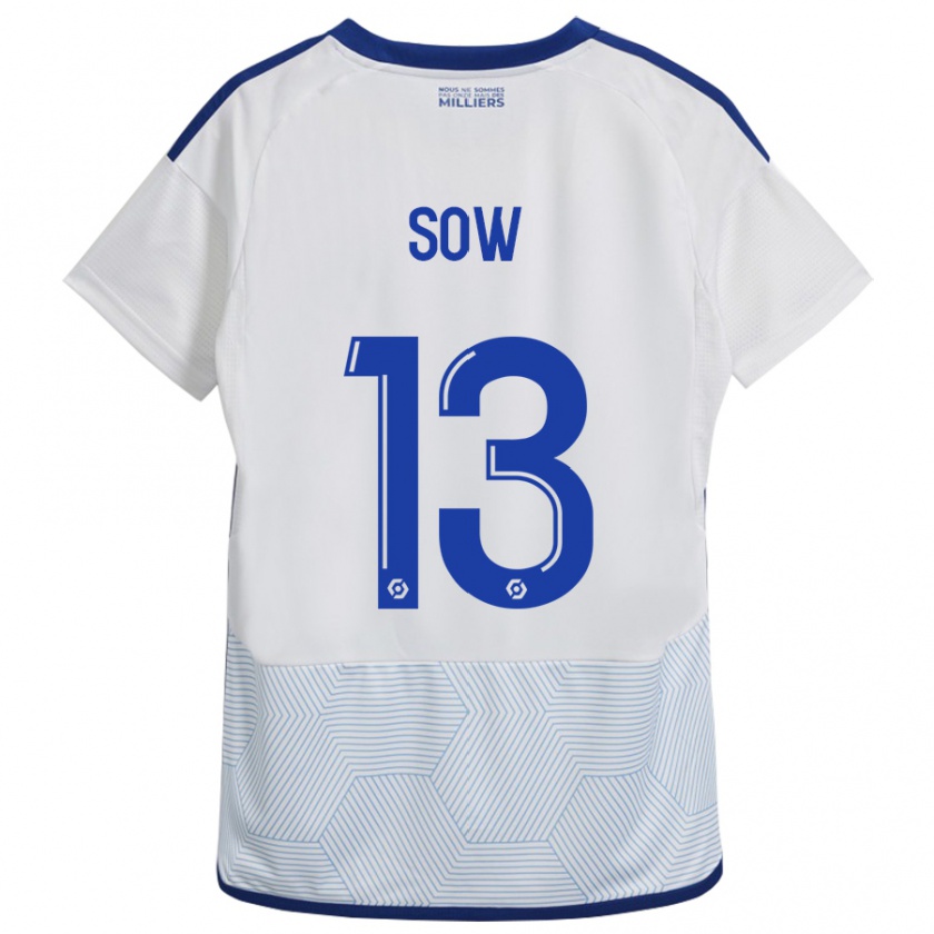 Kandiny Mujer Camiseta Saïdou Sow #13 Blanco 2ª Equipación 2023/24 La Camisa Chile