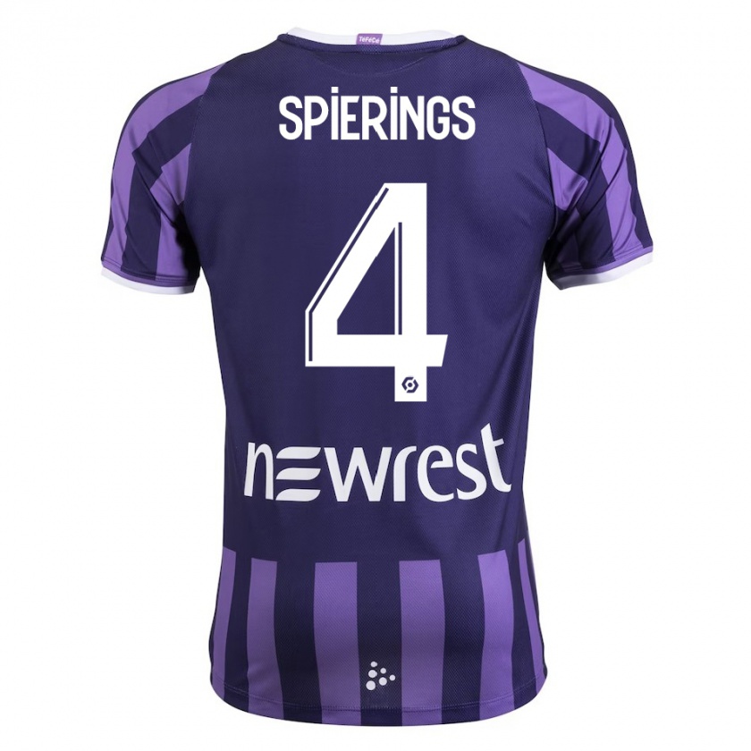 Kandiny Mujer Camiseta Stijn Spierings #4 Morado 2ª Equipación 2023/24 La Camisa Chile