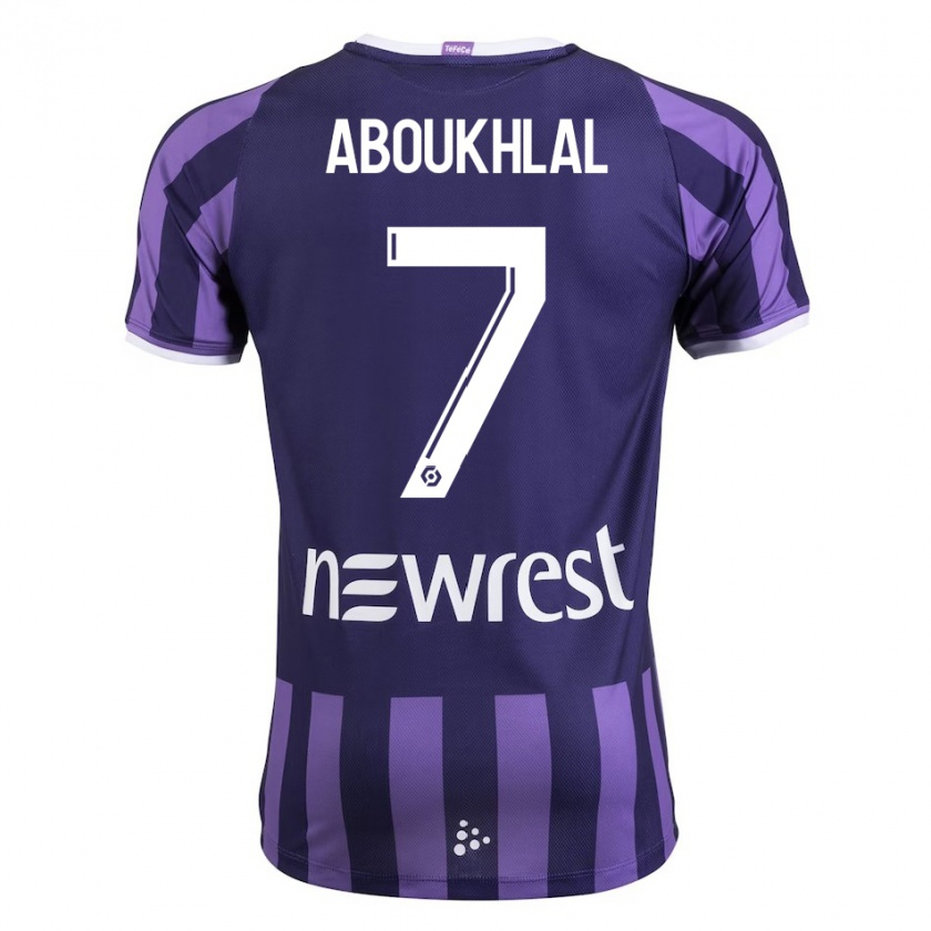 Kandiny Mujer Camiseta Zakaria Aboukhlal #7 Morado 2ª Equipación 2023/24 La Camisa Chile