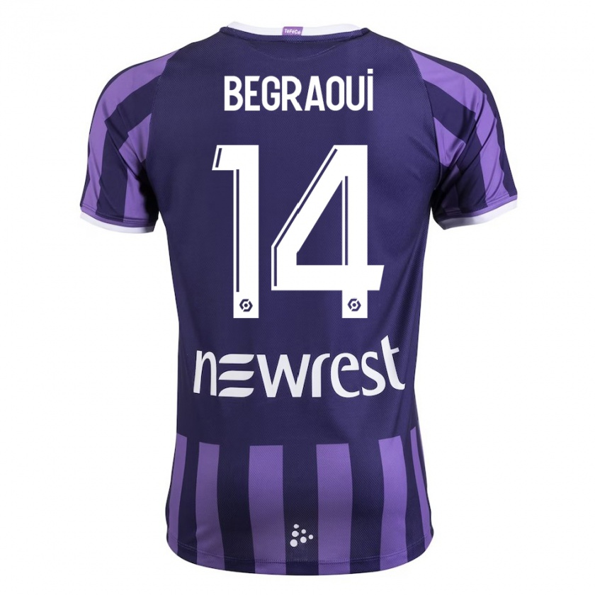 Kandiny Mujer Camiseta Yanis Begraoui #14 Morado 2ª Equipación 2023/24 La Camisa Chile