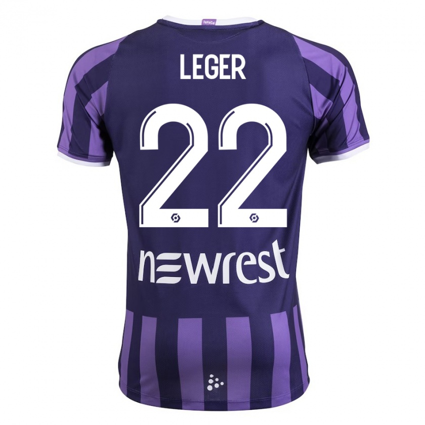 Kandiny Mujer Camiseta Christelle Léger #22 Morado 2ª Equipación 2023/24 La Camisa Chile