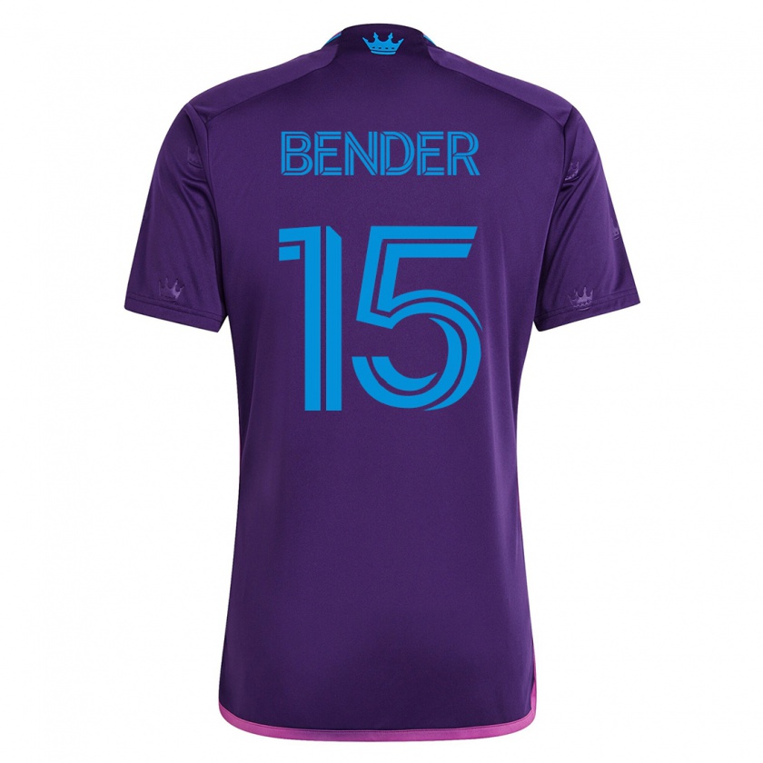 Kandiny Mujer Camiseta Ben Bender #15 Violeta 2ª Equipación 2023/24 La Camisa Chile