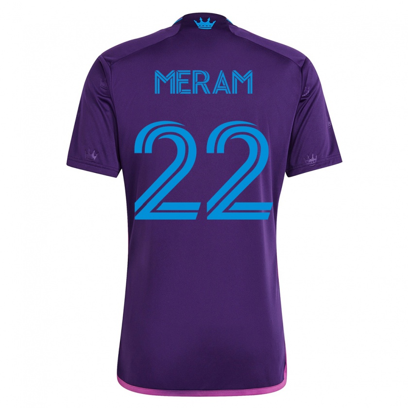Kandiny Mujer Camiseta Justin Meram #22 Violeta 2ª Equipación 2023/24 La Camisa Chile