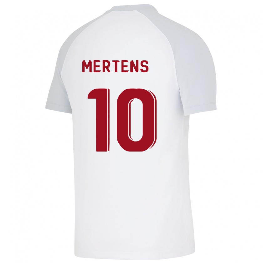 Kandiny Mujer Camiseta Dries Mertens #10 Blanco 2ª Equipación 2023/24 La Camisa Chile