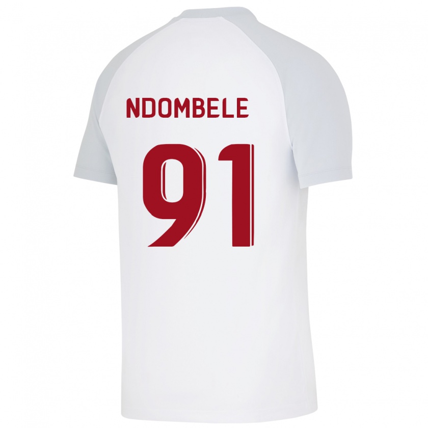 Kandiny Mujer Camiseta Tanguy Ndombélé #91 Blanco 2ª Equipación 2023/24 La Camisa Chile