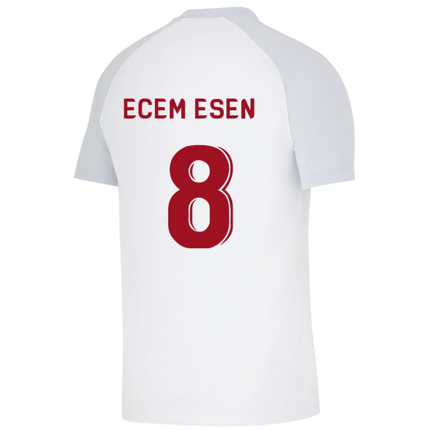 Kandiny Mujer Camiseta Emine Ecem Esen #8 Blanco 2ª Equipación 2023/24 La Camisa Chile