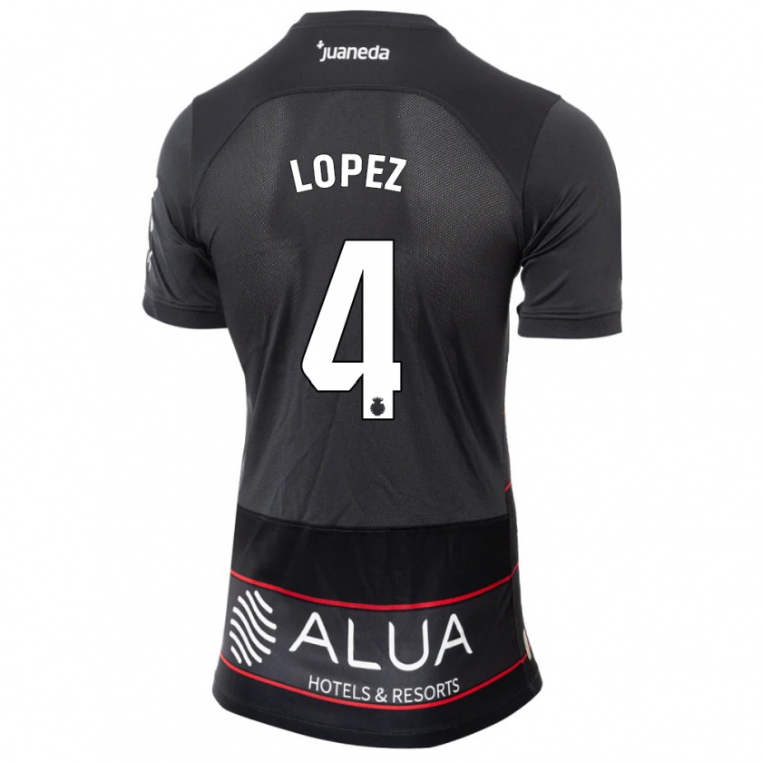 Kandiny Mujer Camiseta David López #4 Negro 2ª Equipación 2023/24 La Camisa Chile