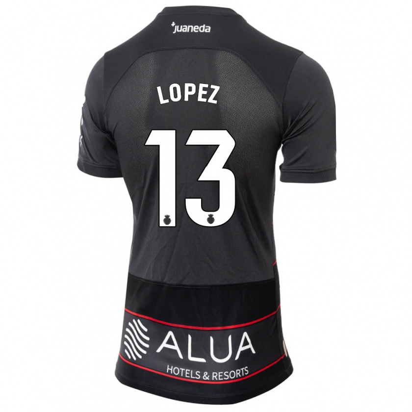 Kandiny Mujer Camiseta Iván López #13 Negro 2ª Equipación 2023/24 La Camisa Chile