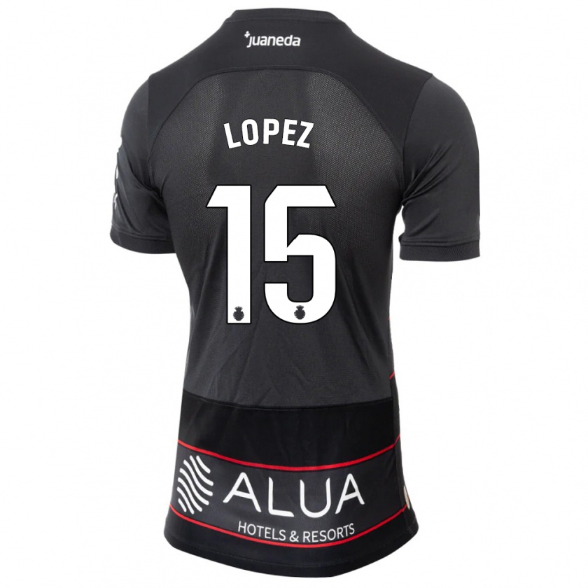 Kandiny Mujer Camiseta Marc López #15 Negro 2ª Equipación 2023/24 La Camisa Chile