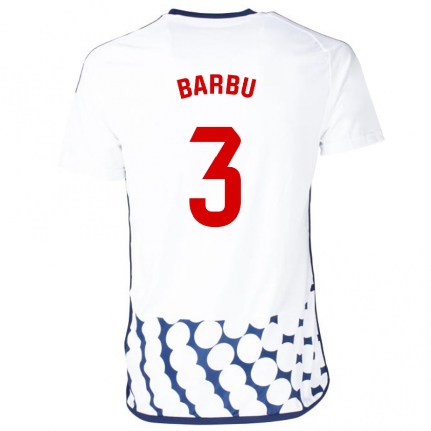 Kandiny Mujer Camiseta Álex Barbu #3 Blanco 2ª Equipación 2023/24 La Camisa Chile