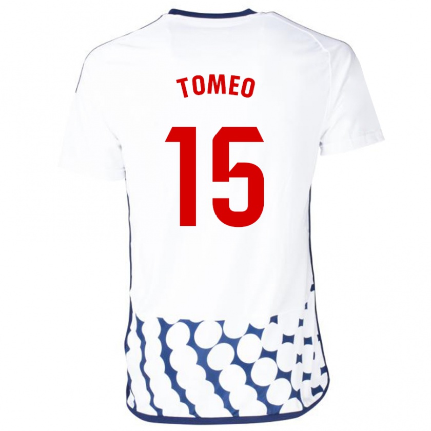 Kandiny Mujer Camiseta Pablo Tomeo #15 Blanco 2ª Equipación 2023/24 La Camisa Chile