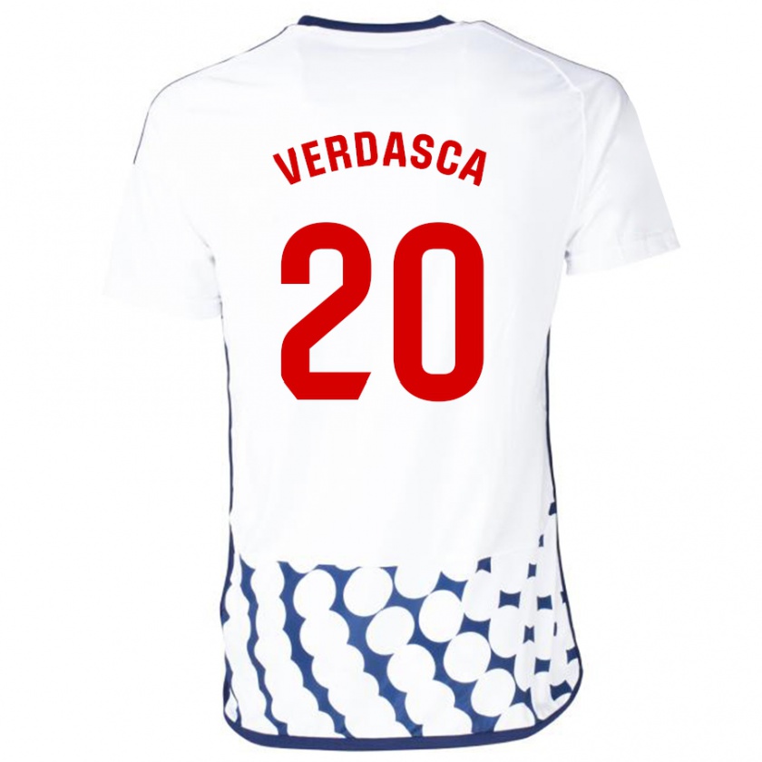 Kandiny Mujer Camiseta Diogo Verdasca #20 Blanco 2ª Equipación 2023/24 La Camisa Chile