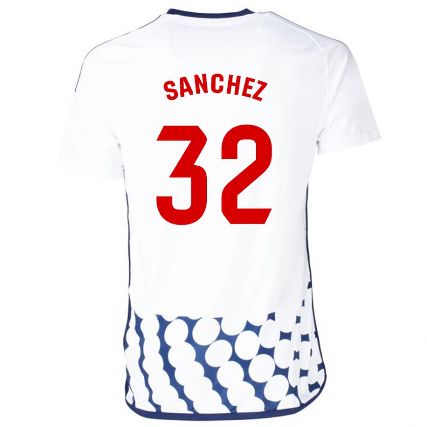 Kandiny Mujer Camiseta Rubén Sánchez #32 Blanco 2ª Equipación 2023/24 La Camisa Chile