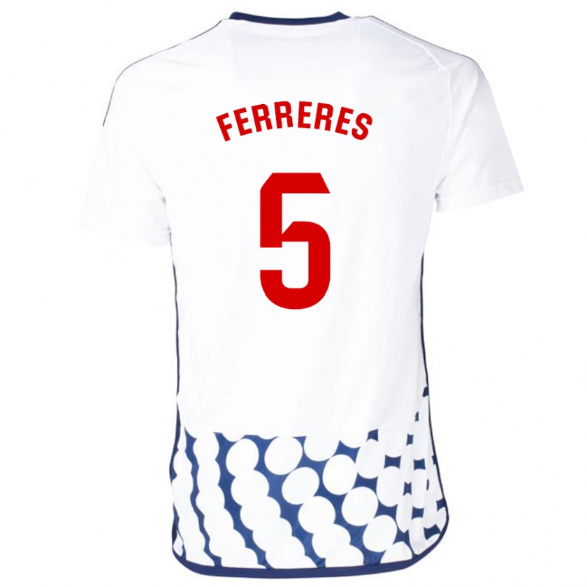 Kandiny Mujer Camiseta Manolo Ferreres #5 Blanco 2ª Equipación 2023/24 La Camisa Chile