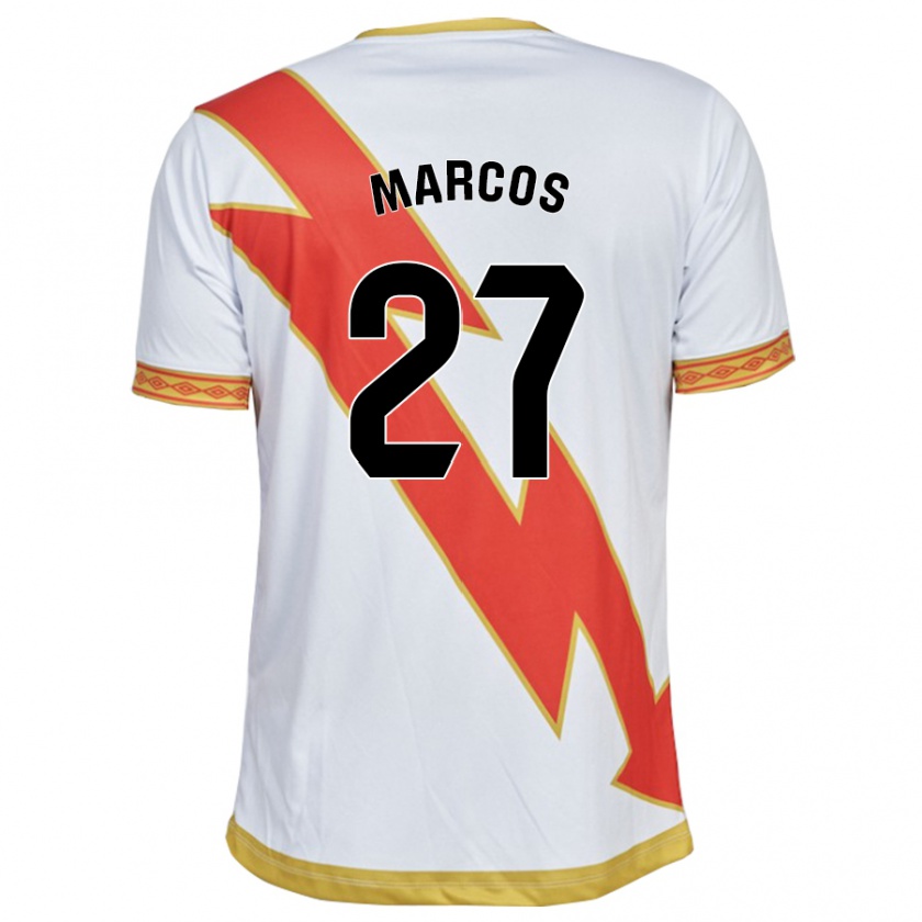 Kandiny Niño Camiseta Álvaro Marcos #27 Blanco 1ª Equipación 2023/24 La Camisa Chile