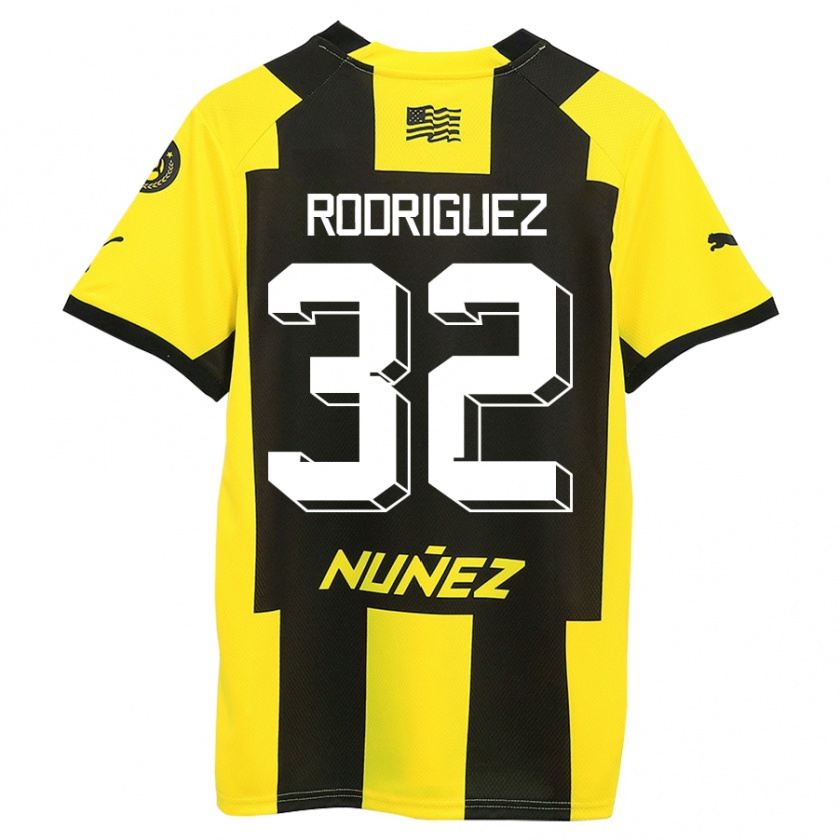 Kandiny Niño Camiseta Randall Rodríguez #32 Amarillo Negro 1ª Equipación 2023/24 La Camisa Chile