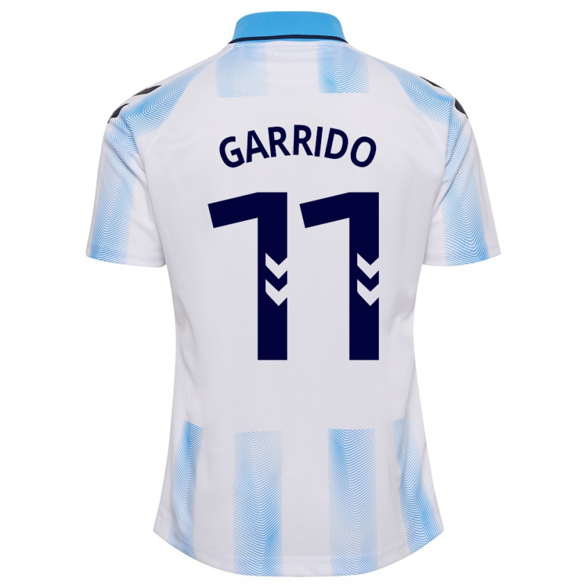 Kandiny Niño Camiseta Rafael Garrido #11 Blanco Azul 1ª Equipación 2023/24 La Camisa Chile