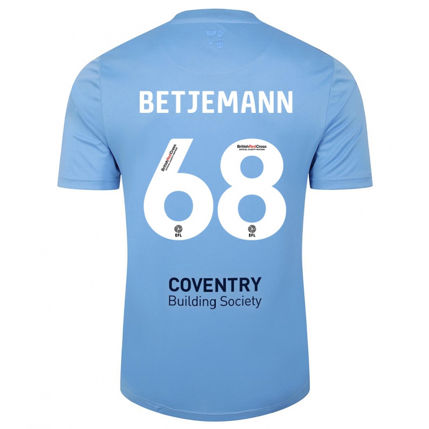 Kandiny Niño Camiseta Elliot Betjemann #68 Cielo Azul 1ª Equipación 2023/24 La Camisa Chile