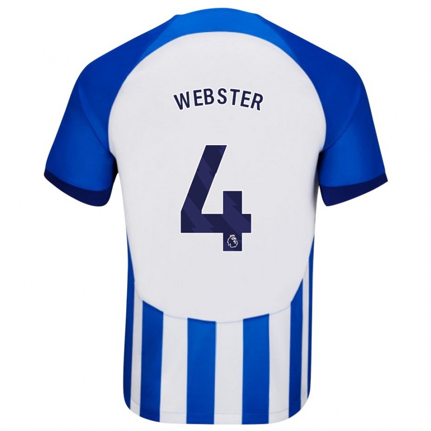 Kandiny Niño Camiseta Adam Webster #4 Azul 1ª Equipación 2023/24 La Camisa Chile