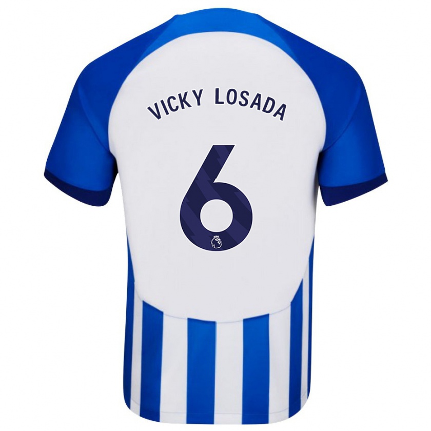 Kandiny Niño Camiseta María Victoria Losada Gómez #6 Azul 1ª Equipación 2023/24 La Camisa Chile