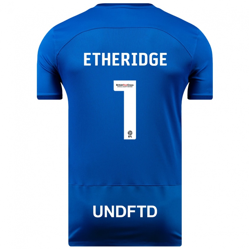 Kandiny Niño Camiseta Neil Etheridge #1 Azul 1ª Equipación 2023/24 La Camisa Chile