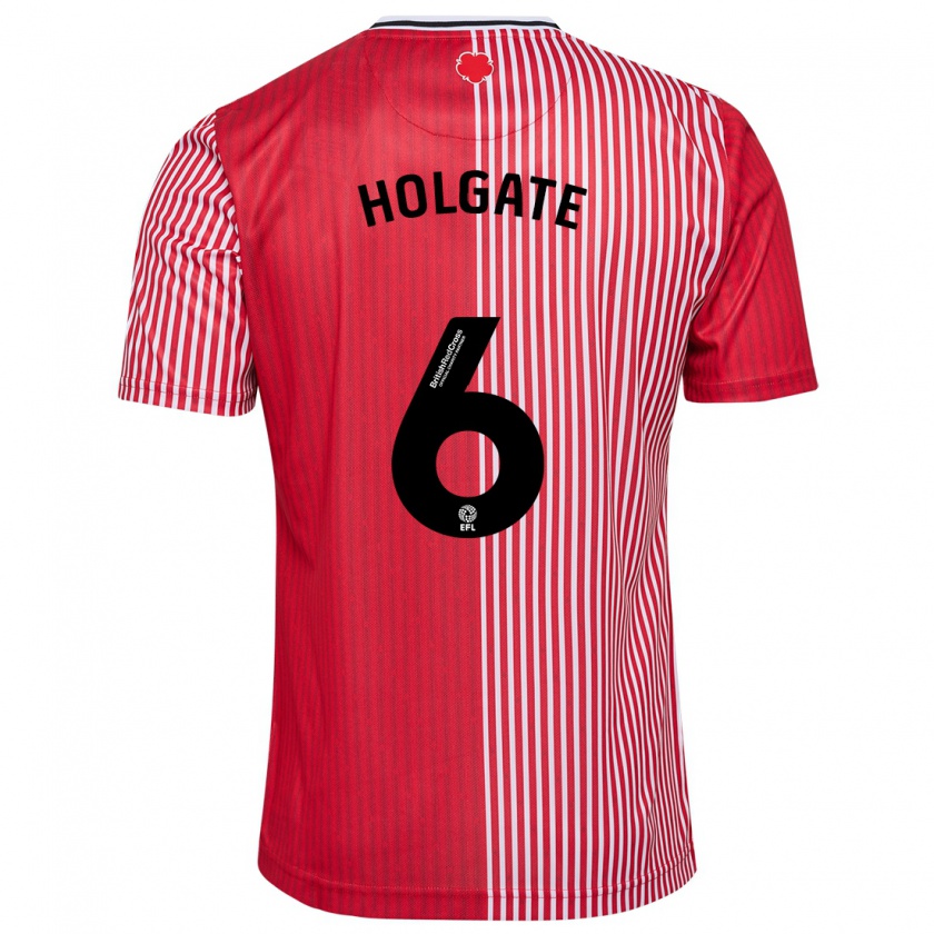 Kandiny Niño Camiseta Mason Holgate #6 Rojo 1ª Equipación 2023/24 La Camisa Chile