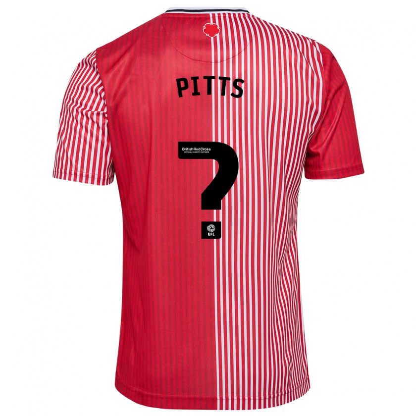 Kandiny Niño Camiseta Josh Pitts #0 Rojo 1ª Equipación 2023/24 La Camisa Chile