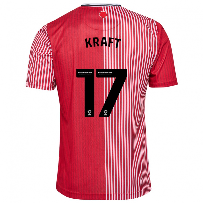 Kandiny Niño Camiseta Emily Kraft #17 Rojo 1ª Equipación 2023/24 La Camisa Chile