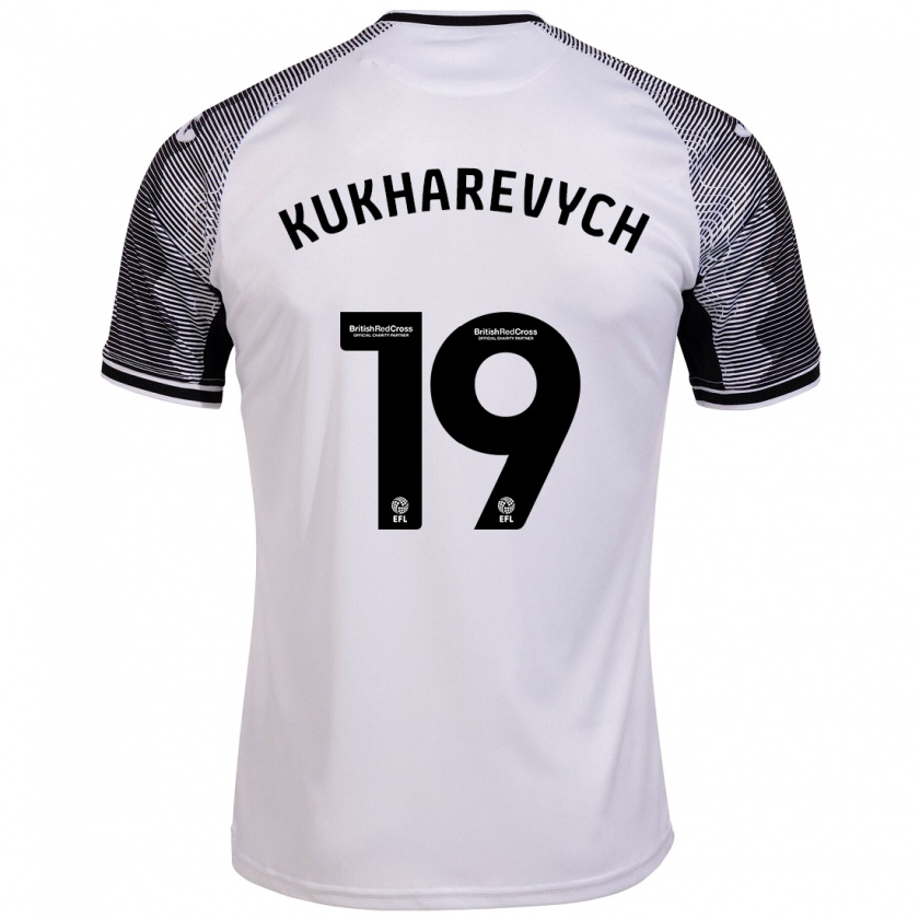 Kandiny Niño Camiseta Mykola Kukharevych #19 Blanco 1ª Equipación 2023/24 La Camisa Chile