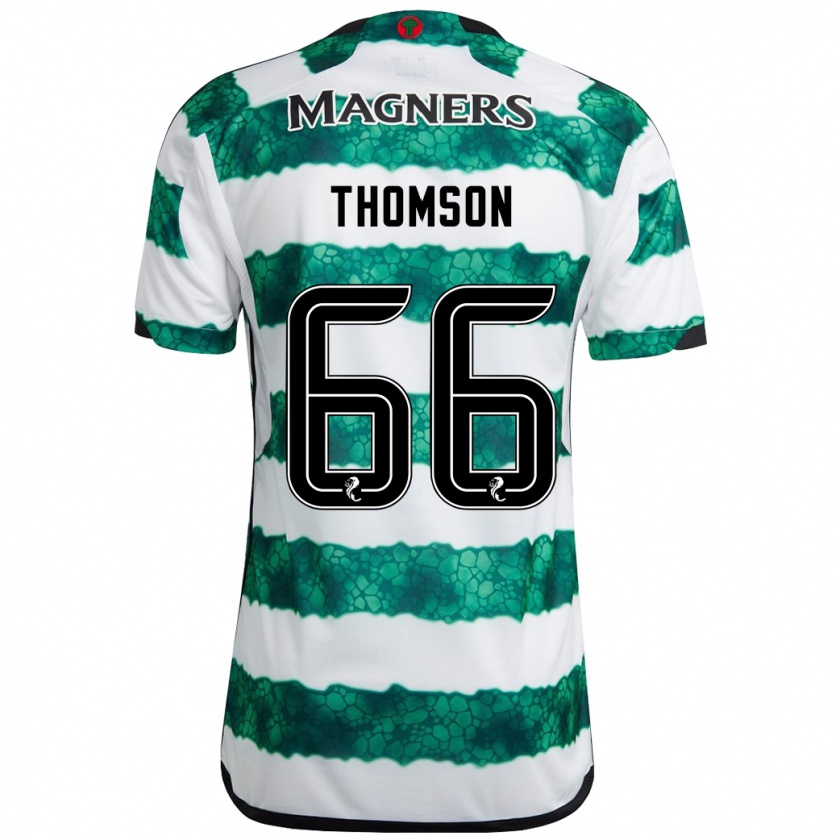 Kandiny Niño Camiseta Corey Thomson #66 Verde 1ª Equipación 2023/24 La Camisa Chile