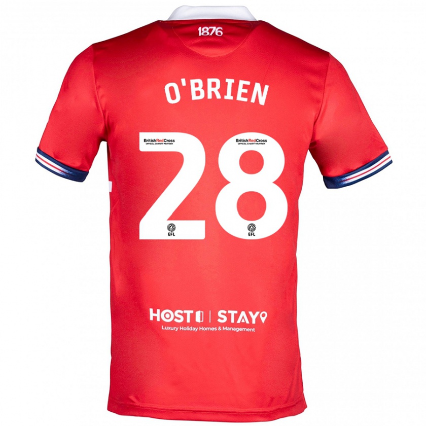 Kandiny Niño Camiseta Lewis O'brien #28 Rojo 1ª Equipación 2023/24 La Camisa Chile