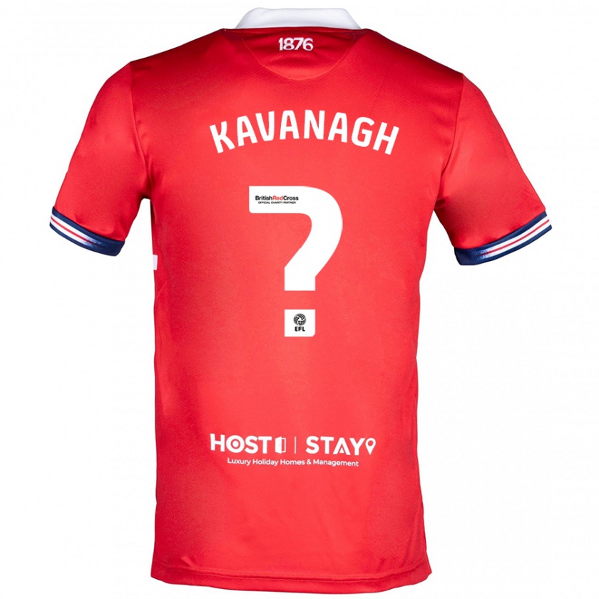 Kandiny Niño Camiseta Calum Kavanagh #0 Rojo 1ª Equipación 2023/24 La Camisa Chile