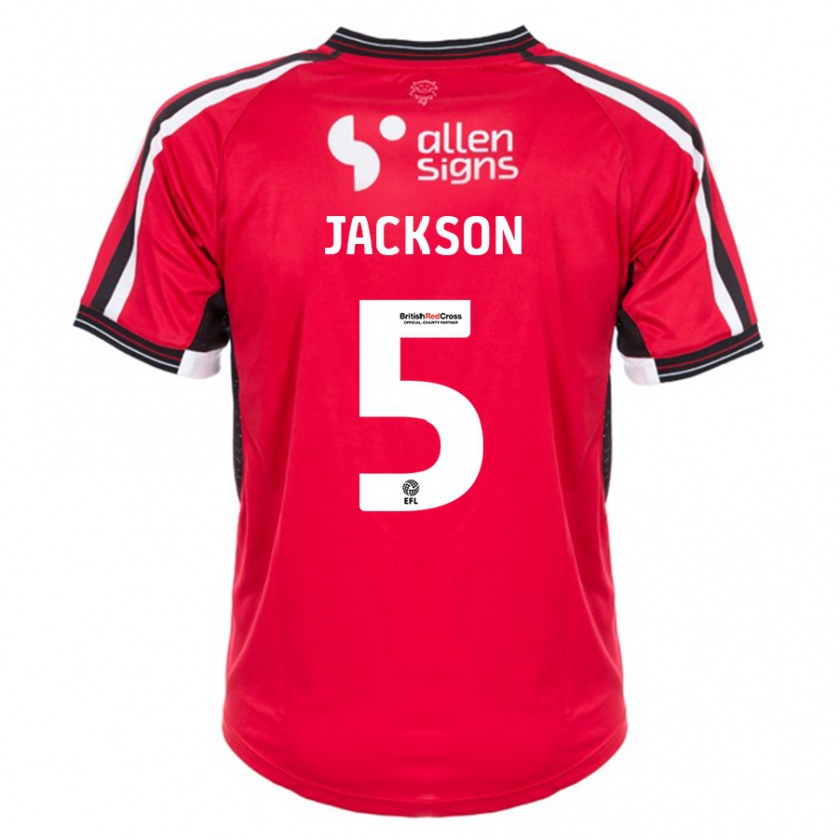 Kandiny Niño Camiseta Adam Jackson #5 Rojo 1ª Equipación 2023/24 La Camisa Chile