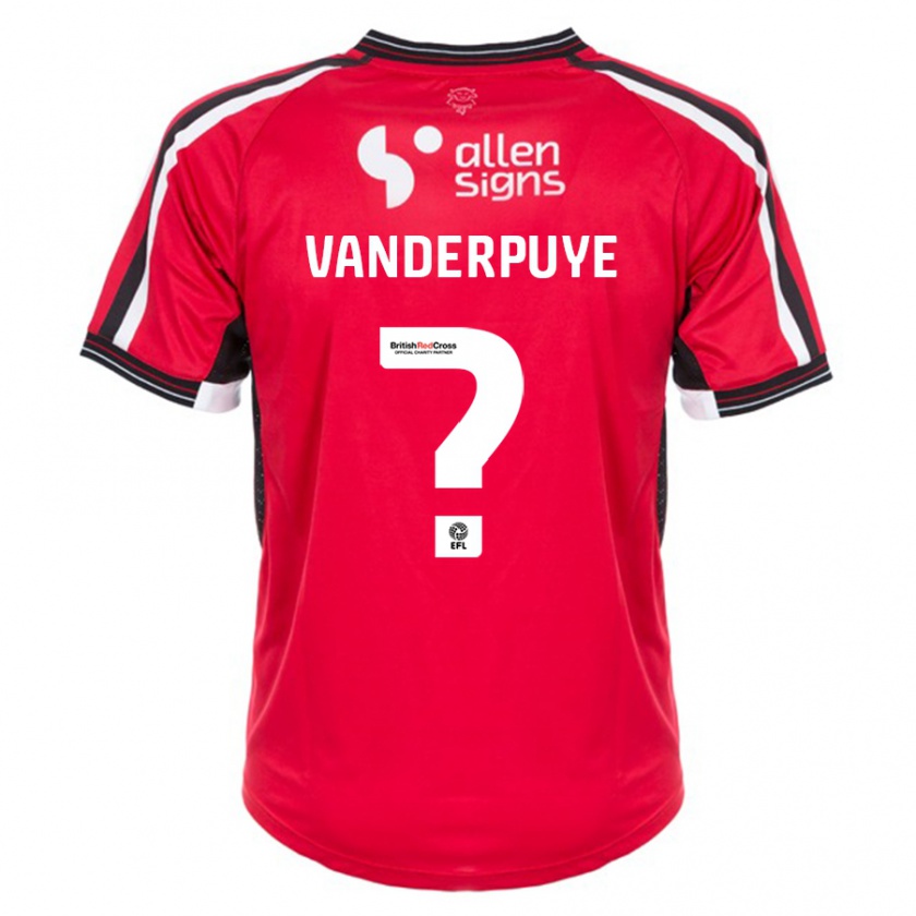 Kandiny Niño Camiseta Daniel Vanderpuye #0 Rojo 1ª Equipación 2023/24 La Camisa Chile